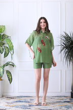 Otto Green Embroderied Cord Set