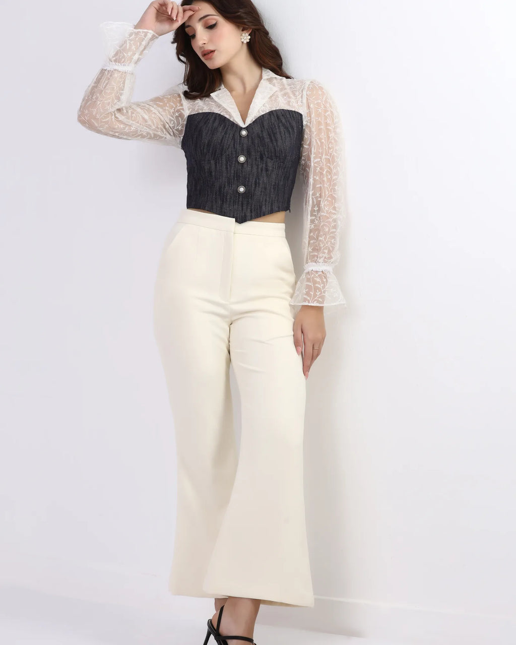 Noir Lace Corset Top