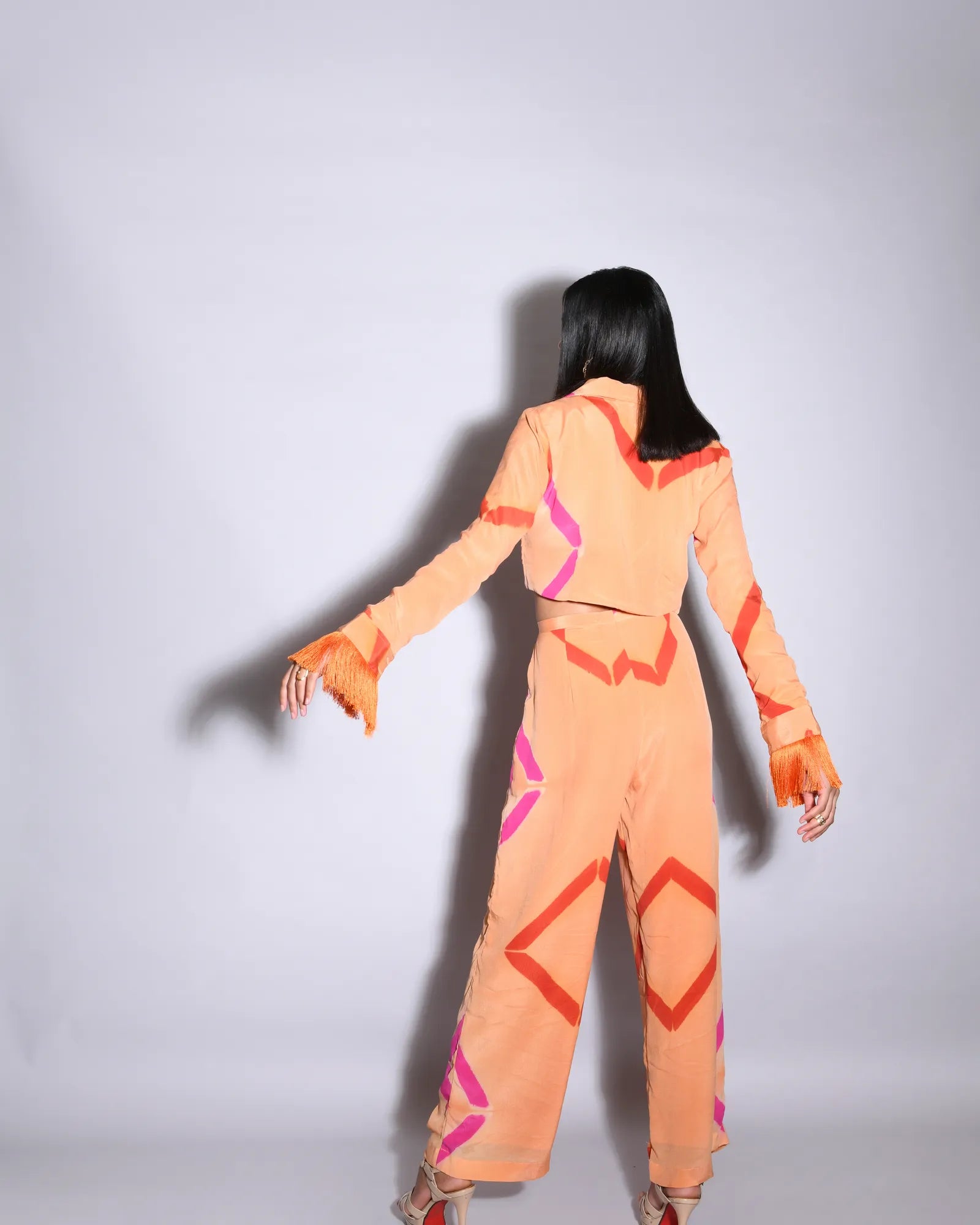 Carnelian  Tie & Dye  Short Blazer Set - Itara