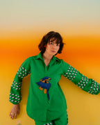 Green Parrot  Shirt / Coord