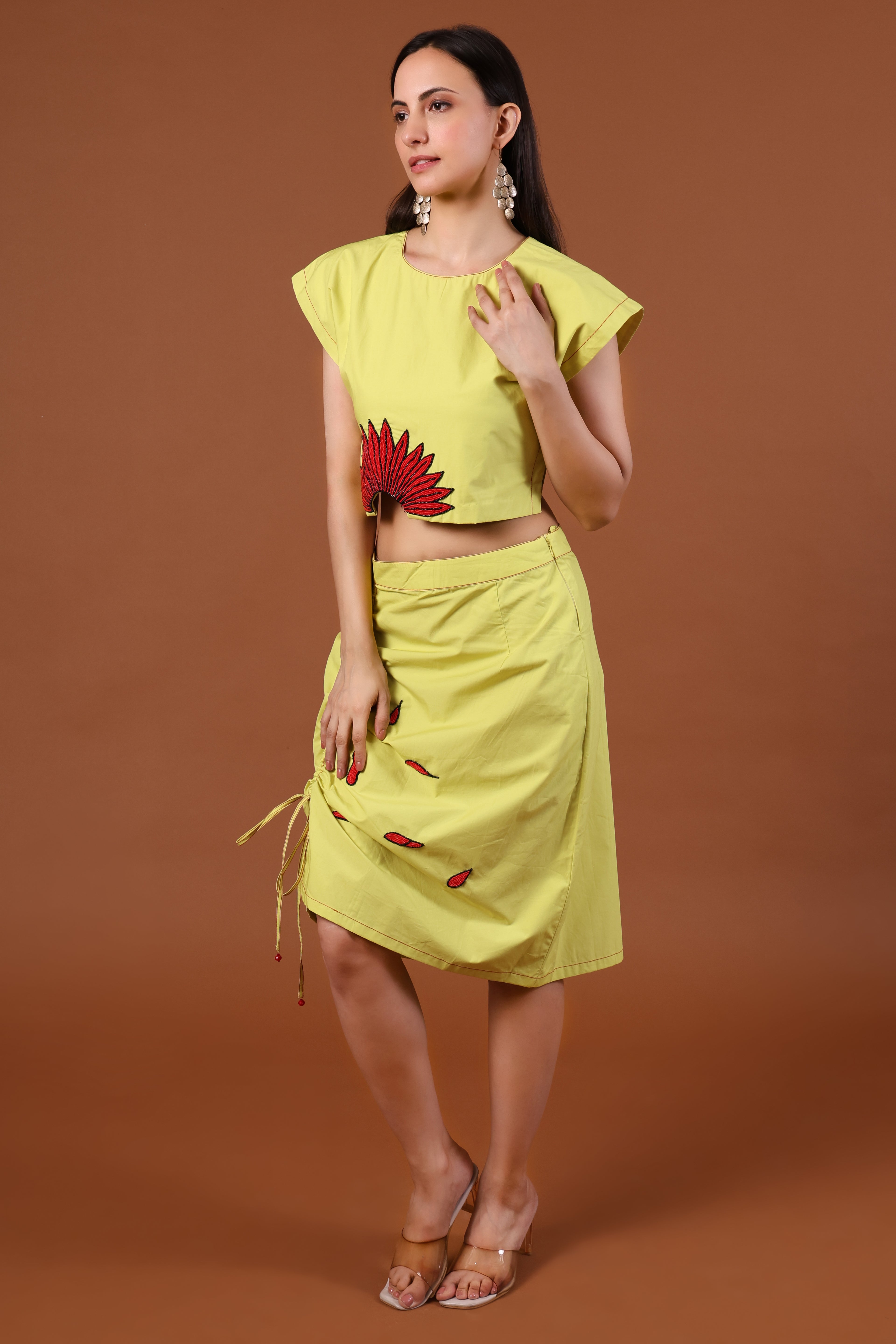 Bright Cotton Yellow Dress Skirt - Harneet Kaur