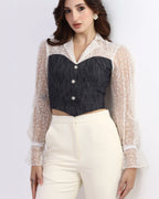 Noir Lace Corset Top - Idhaya