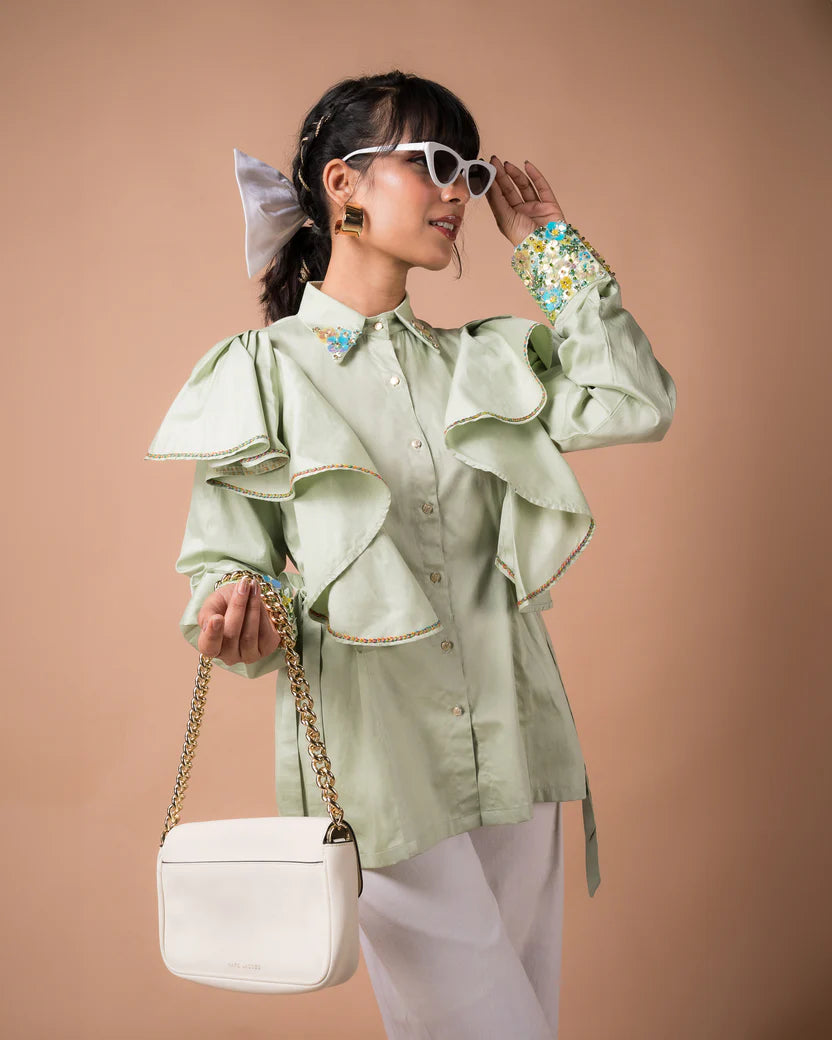 The Floral Ruffle Shirt
