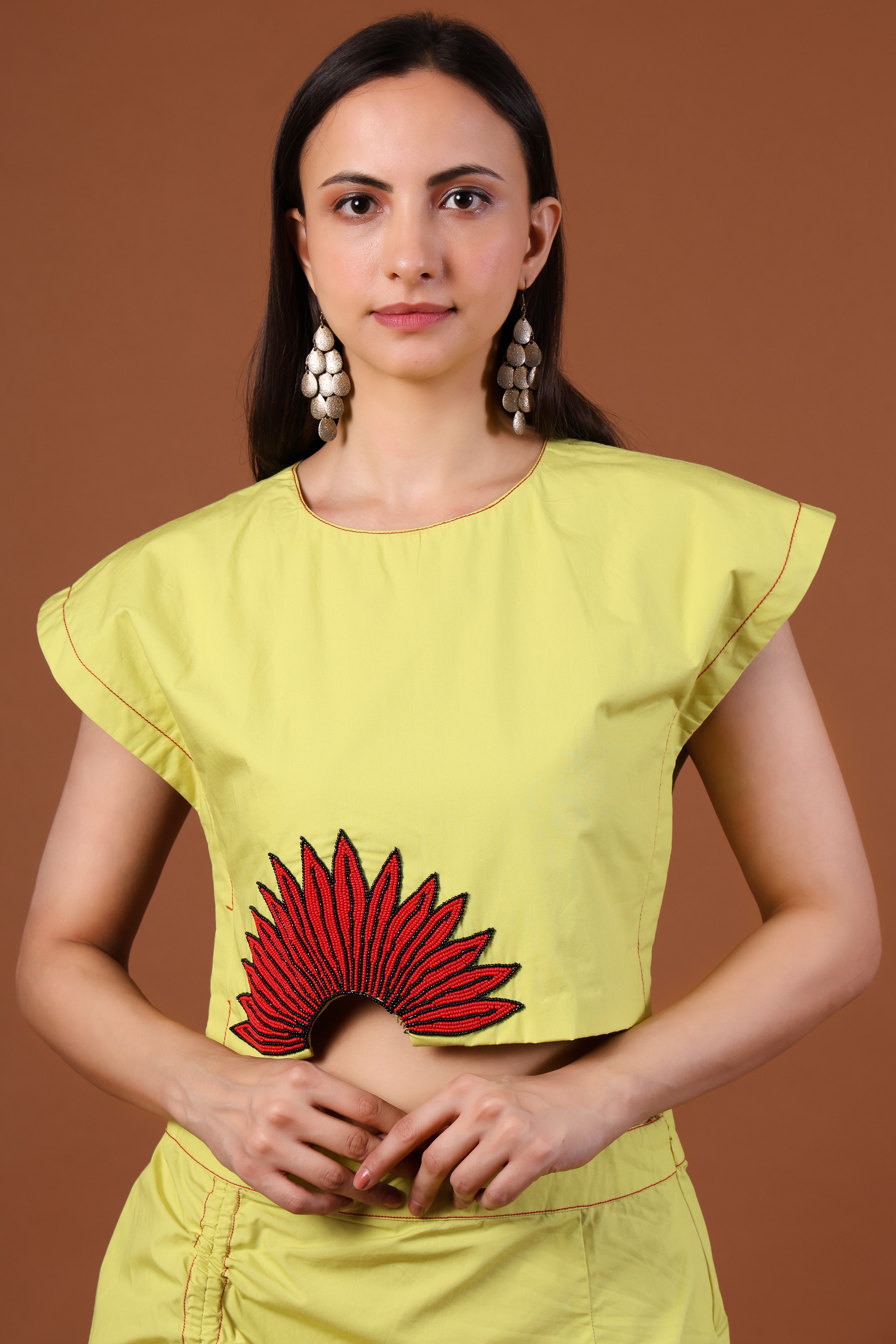 Bright Cotton Yellow Dress Skirt