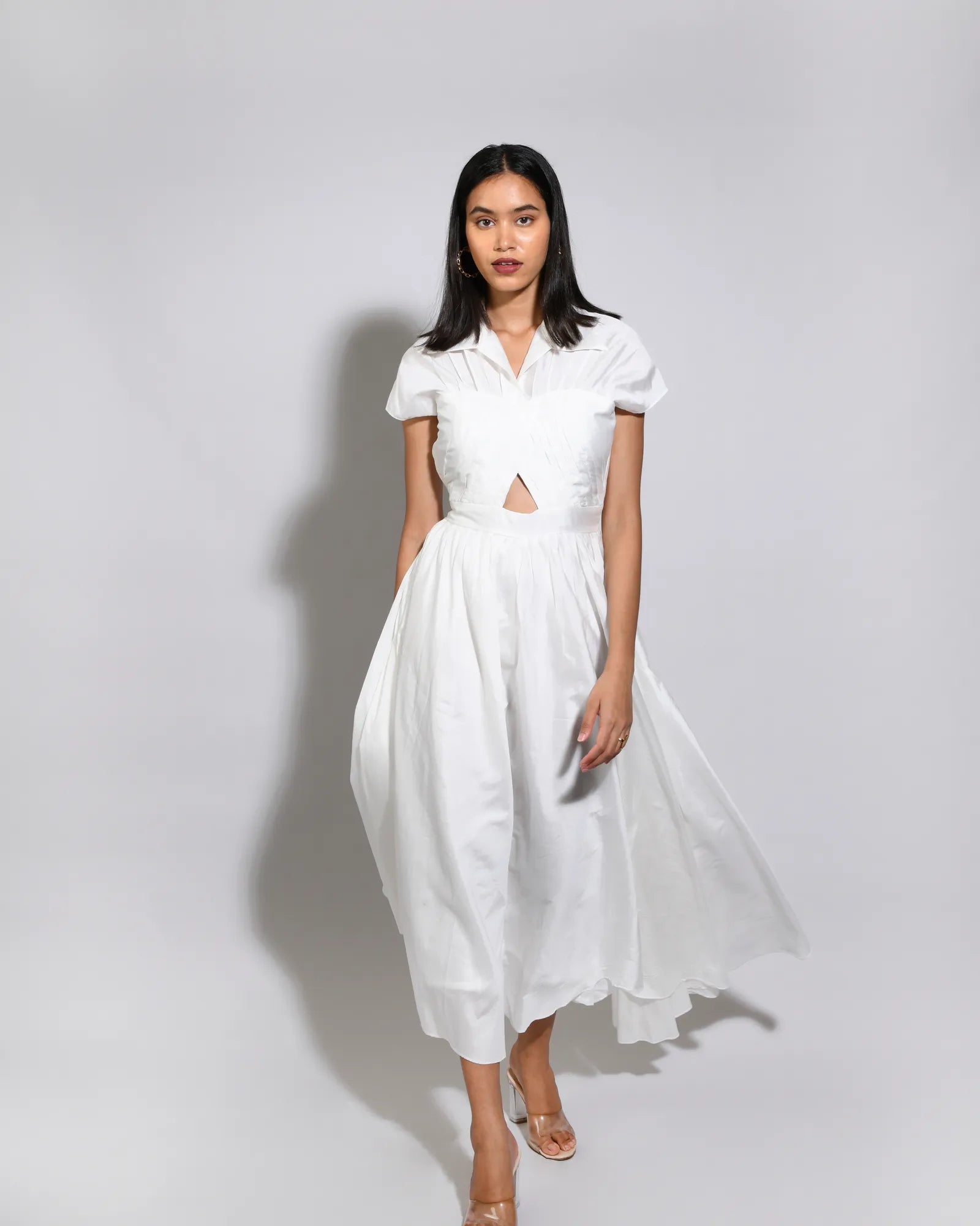 White Rose Silky Dress