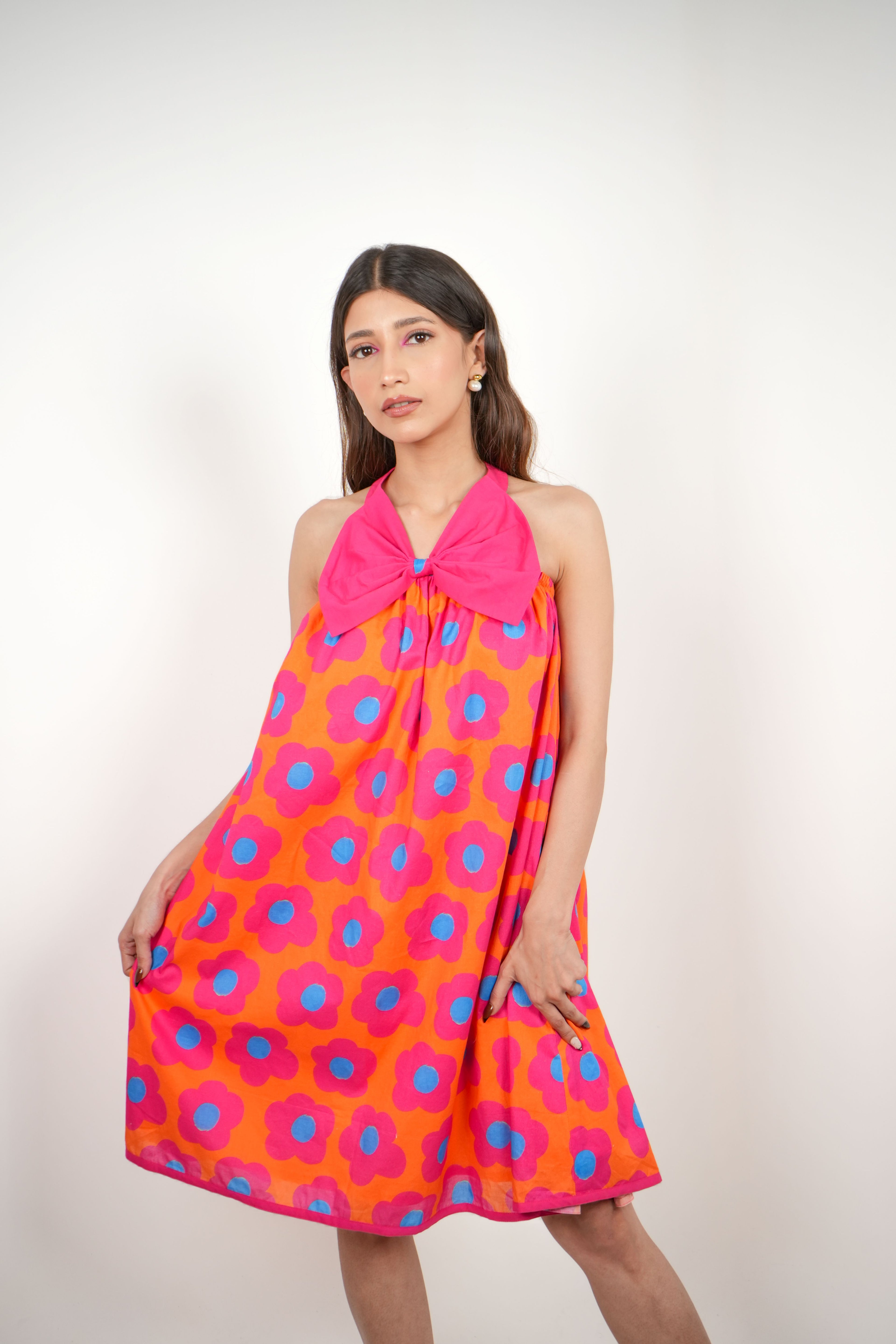 Mystic Bloom Layered Shirt Dress Long
