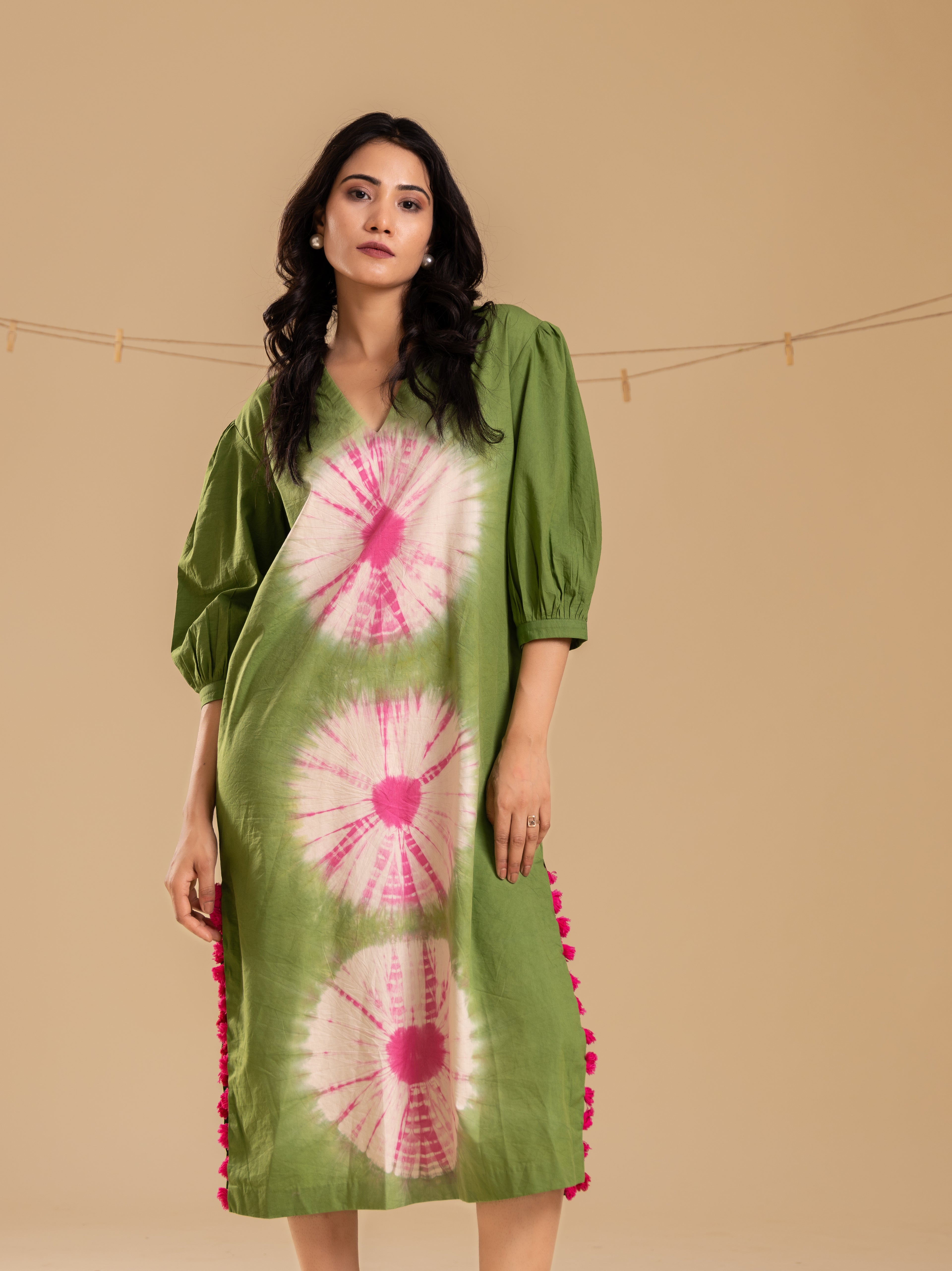Cosmic Dance Cotton Slit Dress - Kasshish