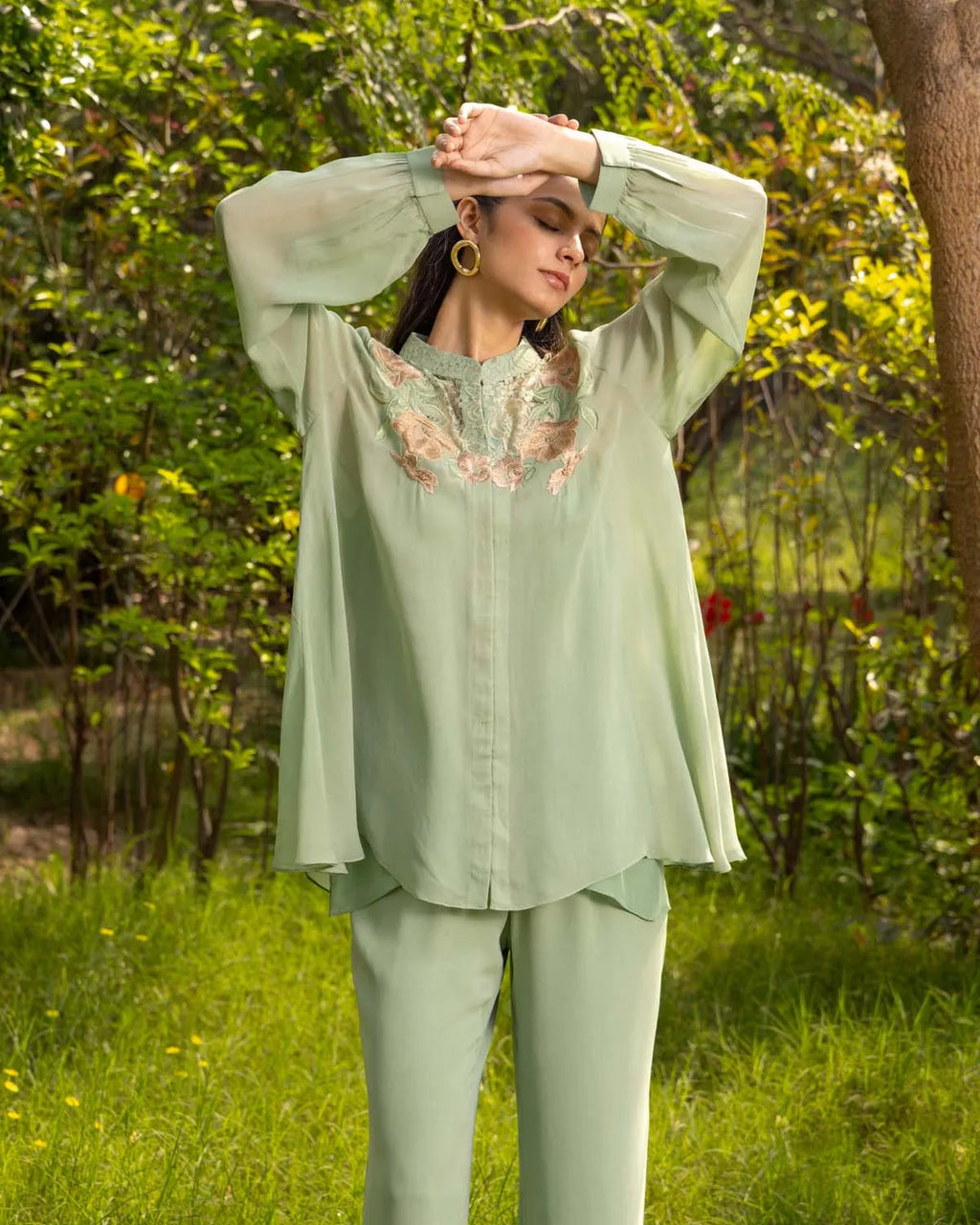 Amaryllis French lace Georgette Co-ord Set