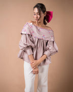 The Blush Floral Off-Shoulder Top