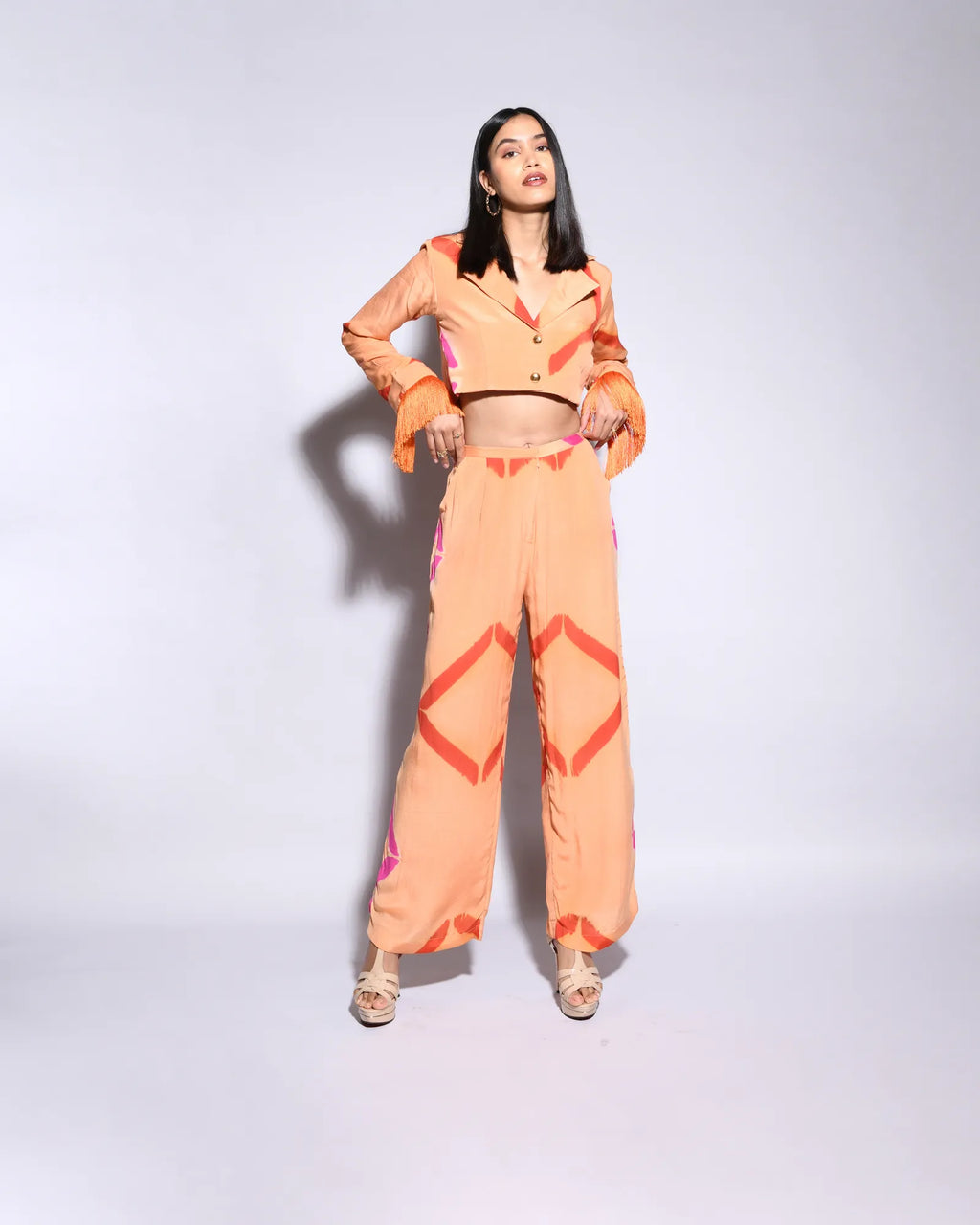 Carnelian  Tie & Dye  Short Blazer Set