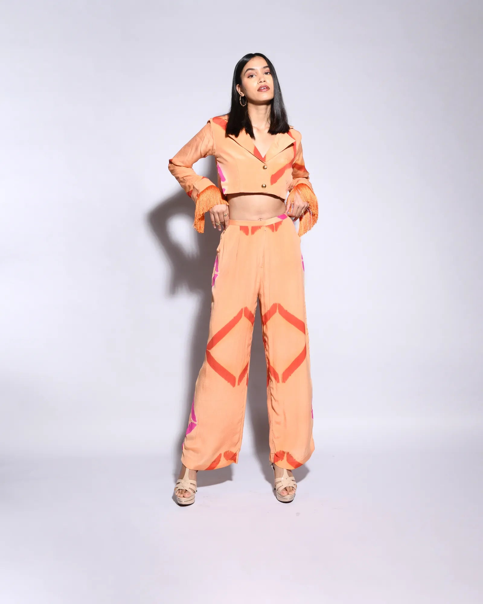 Carnelian  Tie & Dye  Short Blazer Set