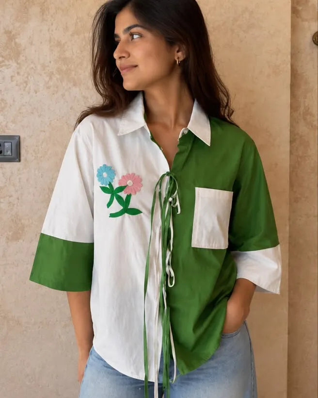 Bloom Tie Up Shirt - Shweta Chugh