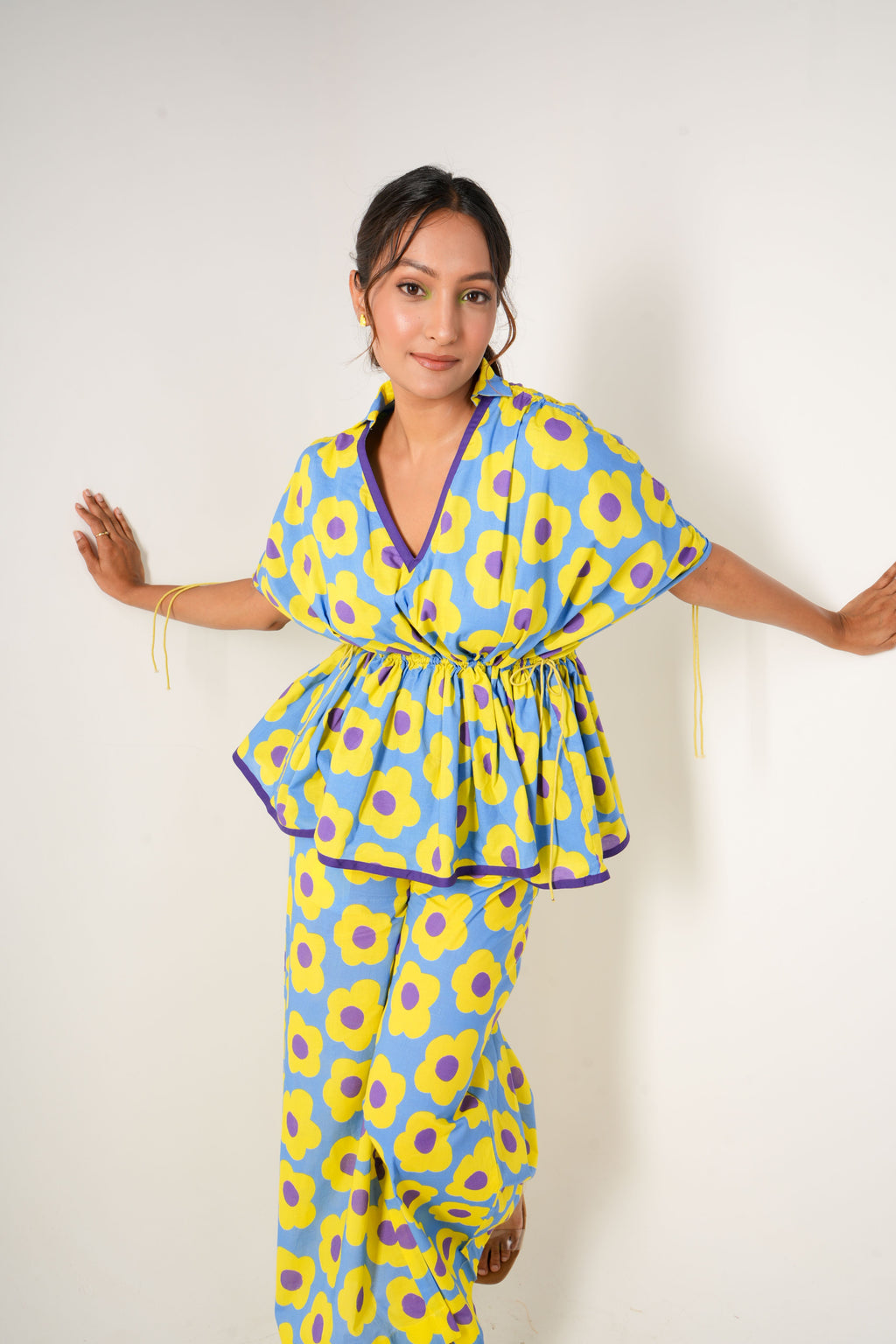 Mystic Bloom Kimono Top with Pants