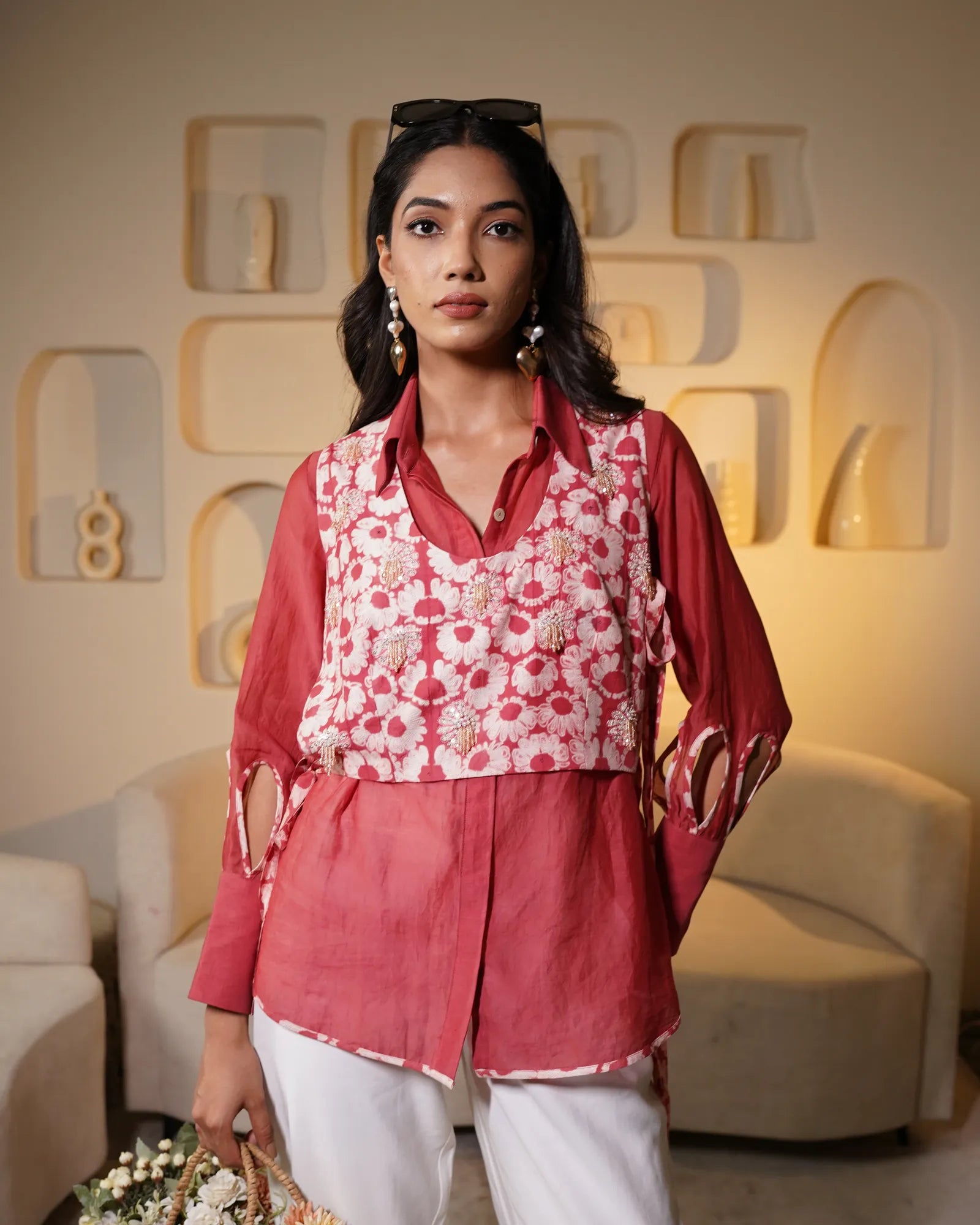 Madder Raag Shibori Bib Shirt