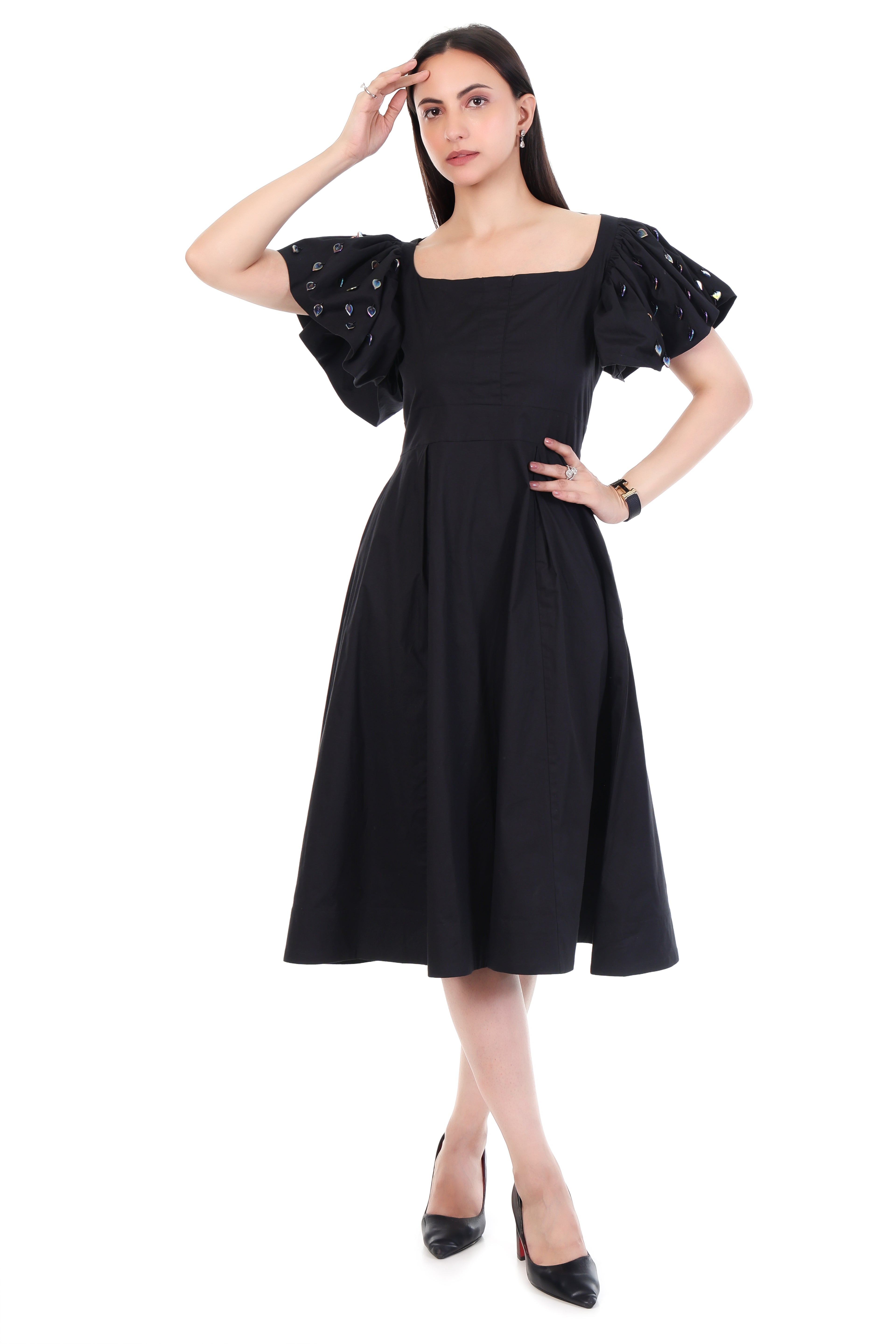 Timeless Cotton Black Dress - Harneet Kaur