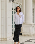 Pocketed Aura Classic White French Lace Cotton Shirt