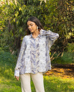 Passionflower Printed Crepe Silk shirt