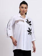 White seer sukar laser shirt