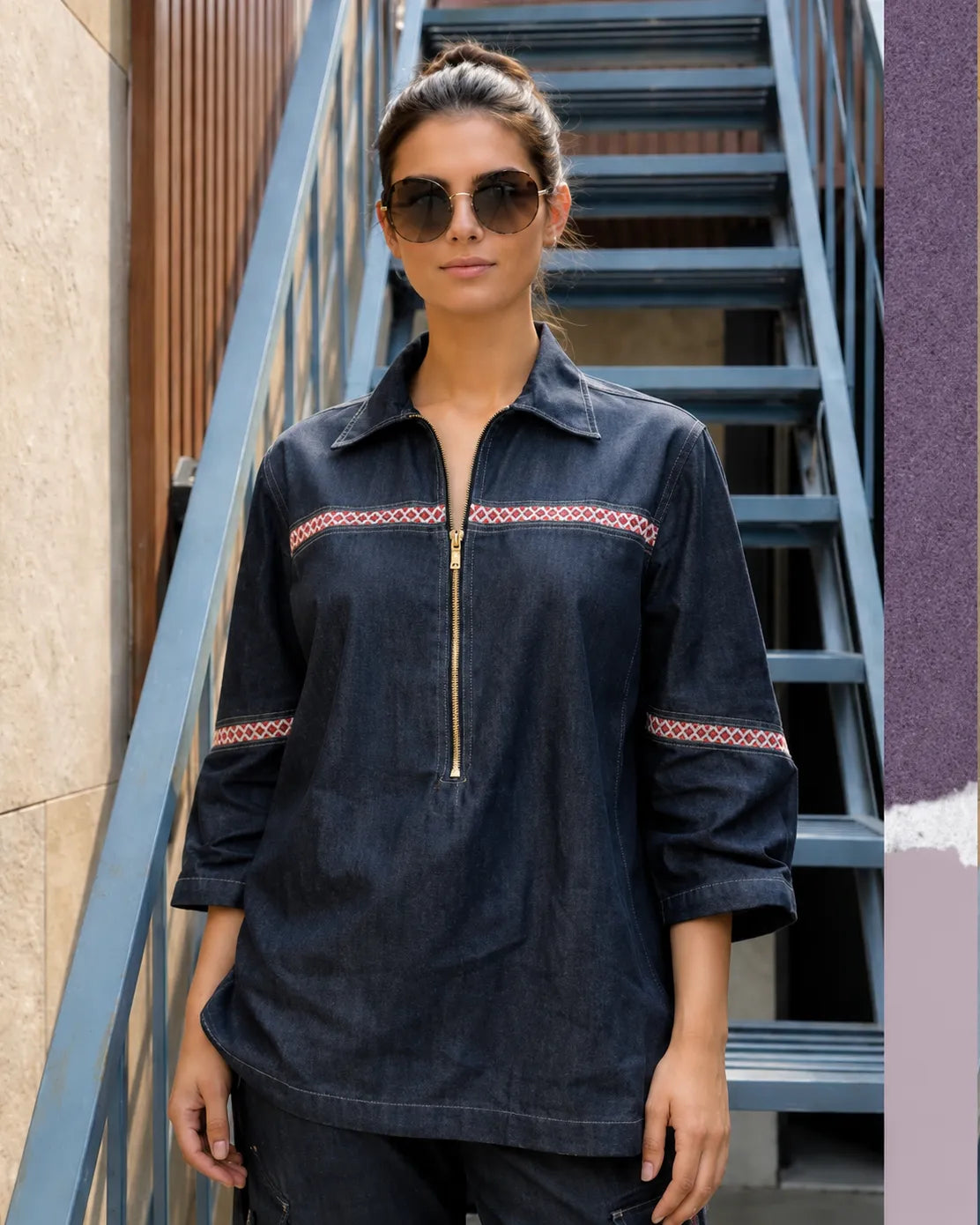 Indigo Zip Kurta