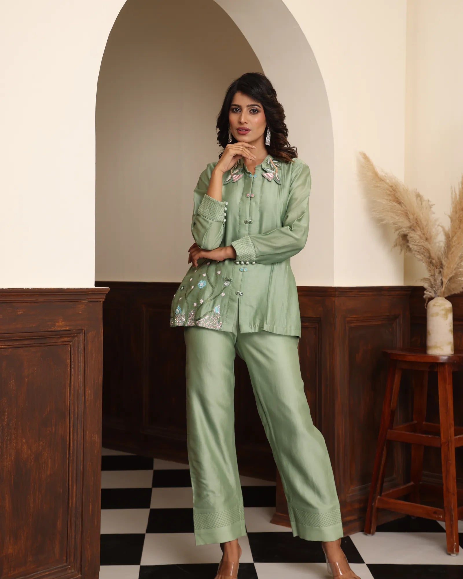 Tucks Detail Kurta-Set