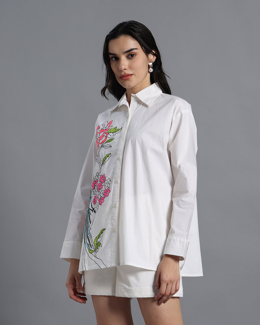 Crisp Cotton White Shirt Set - Harneet Kaur