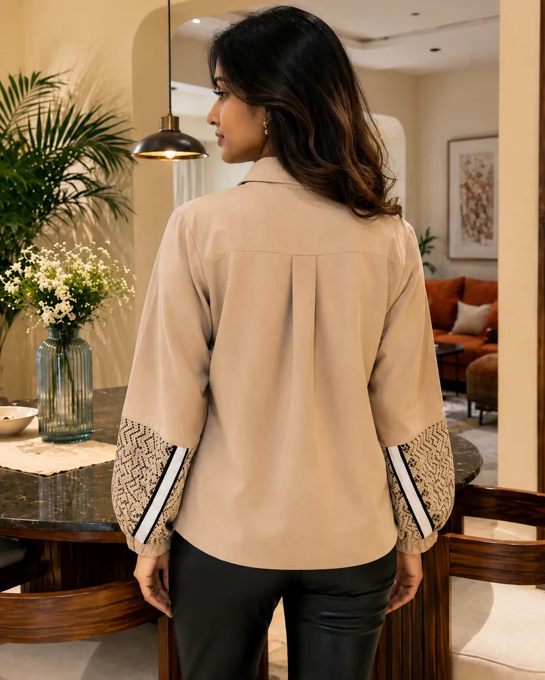 Sandstone Lace Shirt - Shweta Chugh