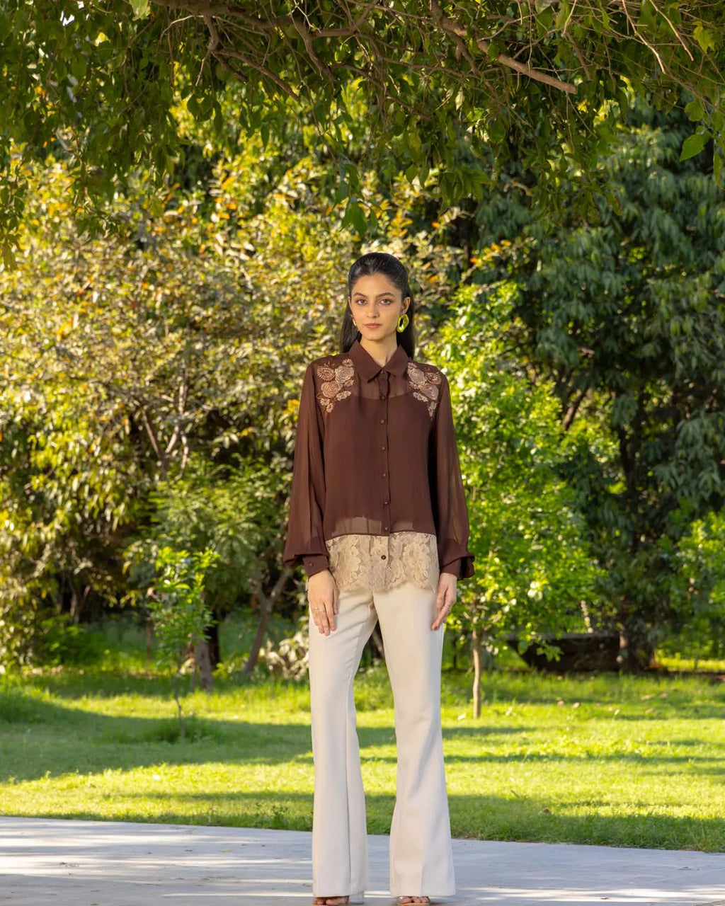 Hellebore French lace Georgette shirt