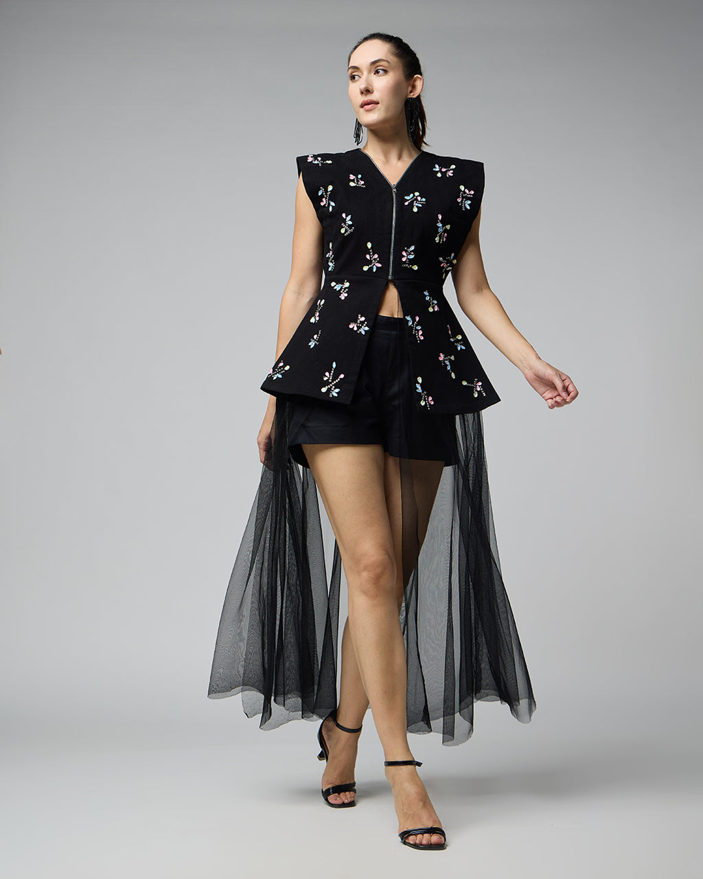 Classic White Cotton Black Dress - Harneet Kaur
