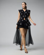 Classic White Cotton Black Dress - Harneet Kaur