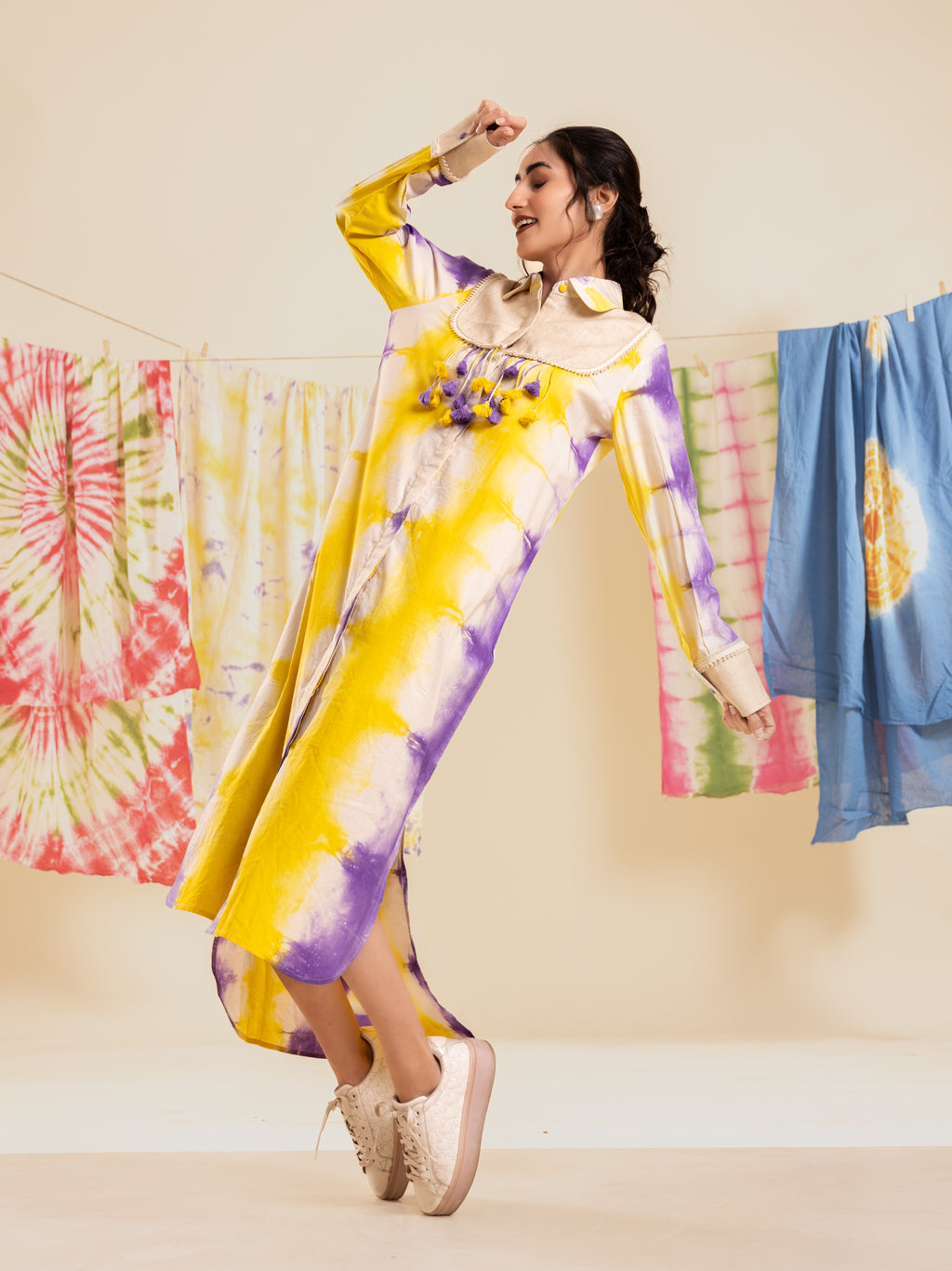 Funky Fusion High-Low Shirt Dress