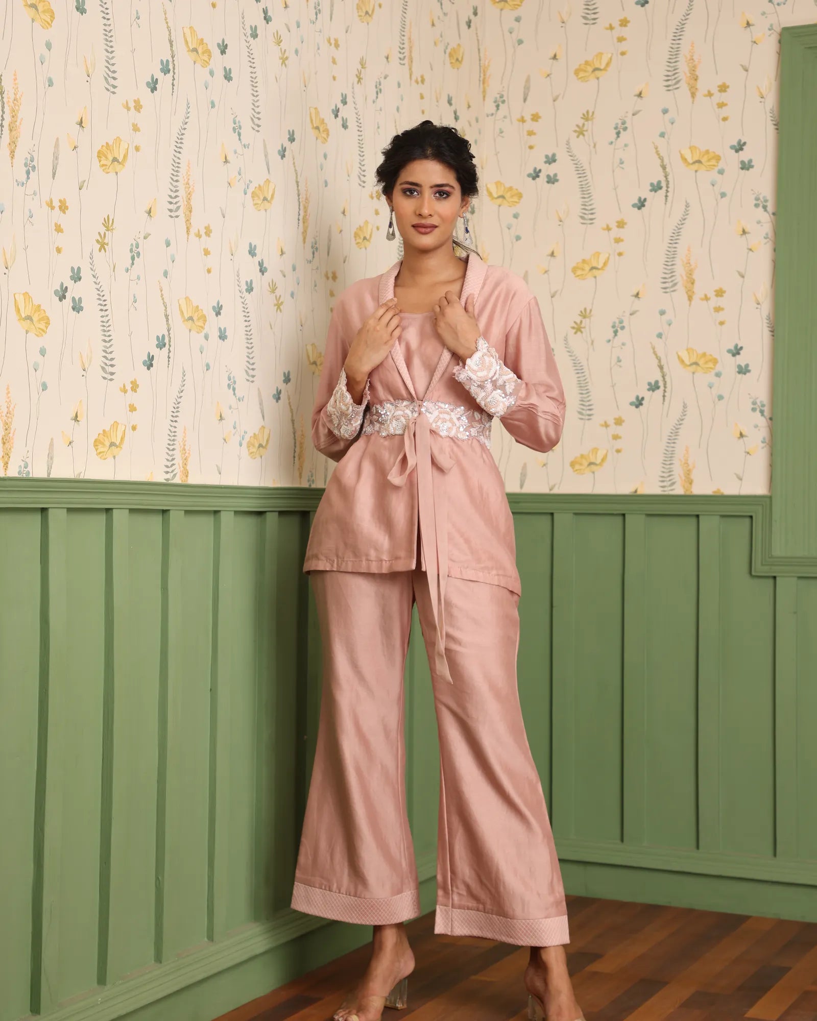 Embroidered Jacket Co-ord Set