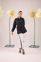 THE BLACK CRISS CROSS CHECK COTTON SHIRT
