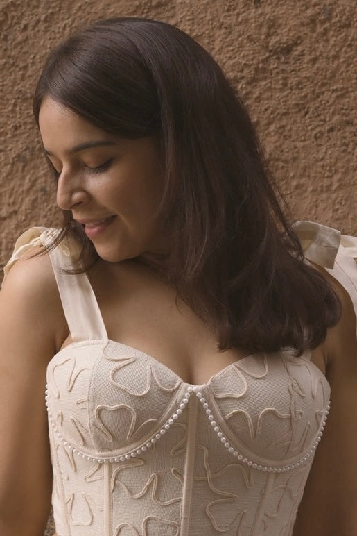 White Petal Corset Top