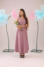 The dirty pink bow vest and skirt set