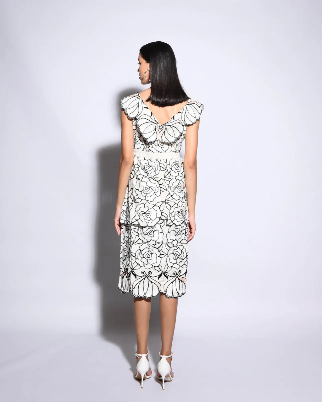 Elina  Rose Cutwork Dress - Itara