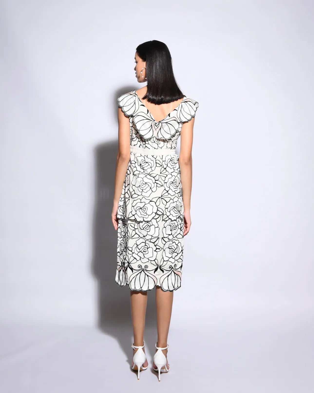 Elina  Rose Cutwork Dress - Itara