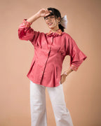 The Salmon Pleated Shirt