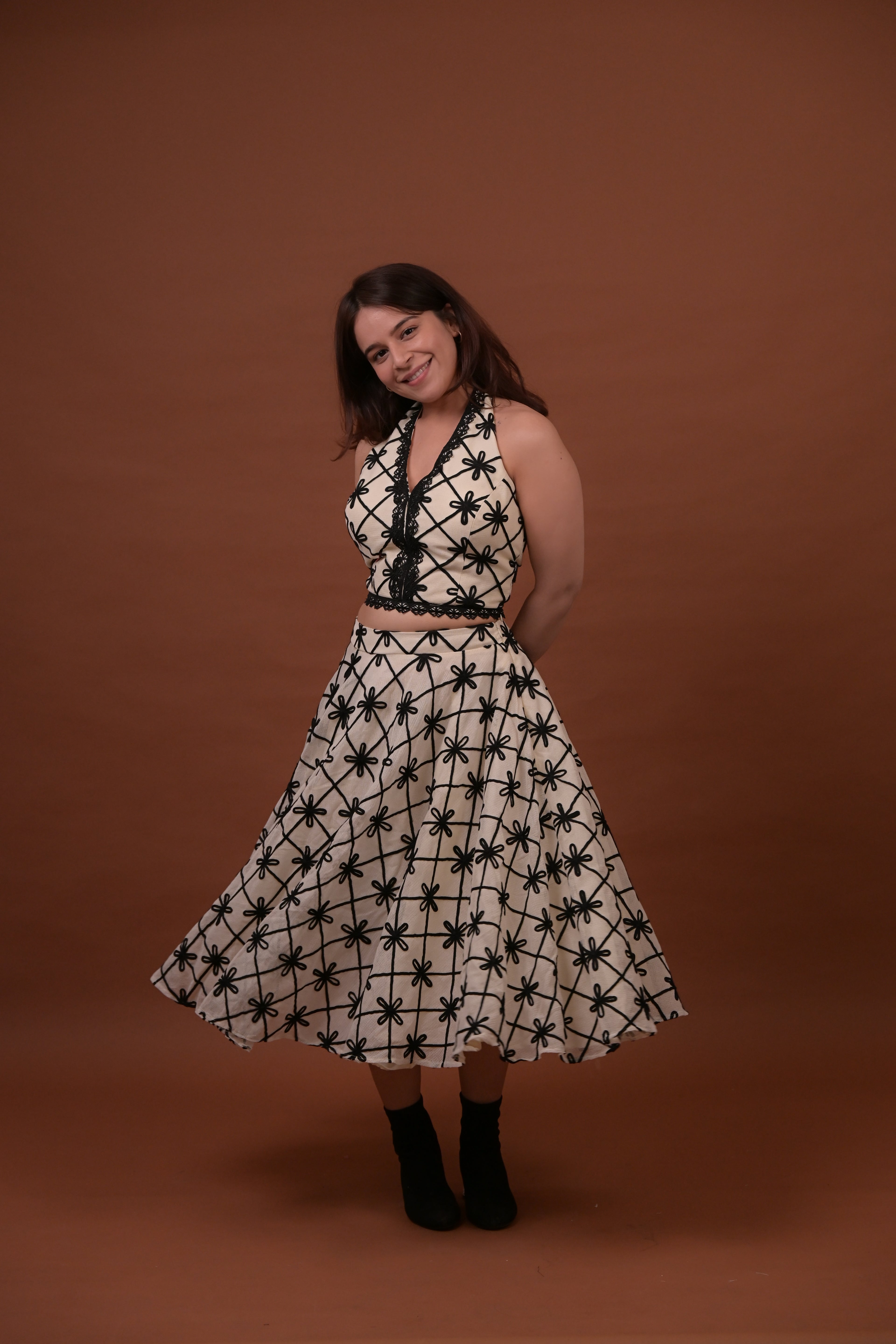Black Cross Long Skirt
