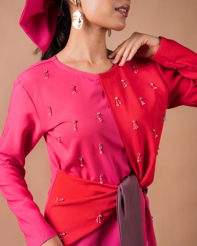 The Color-blocked Midi Dress