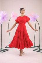 The red rose flared midi dress
