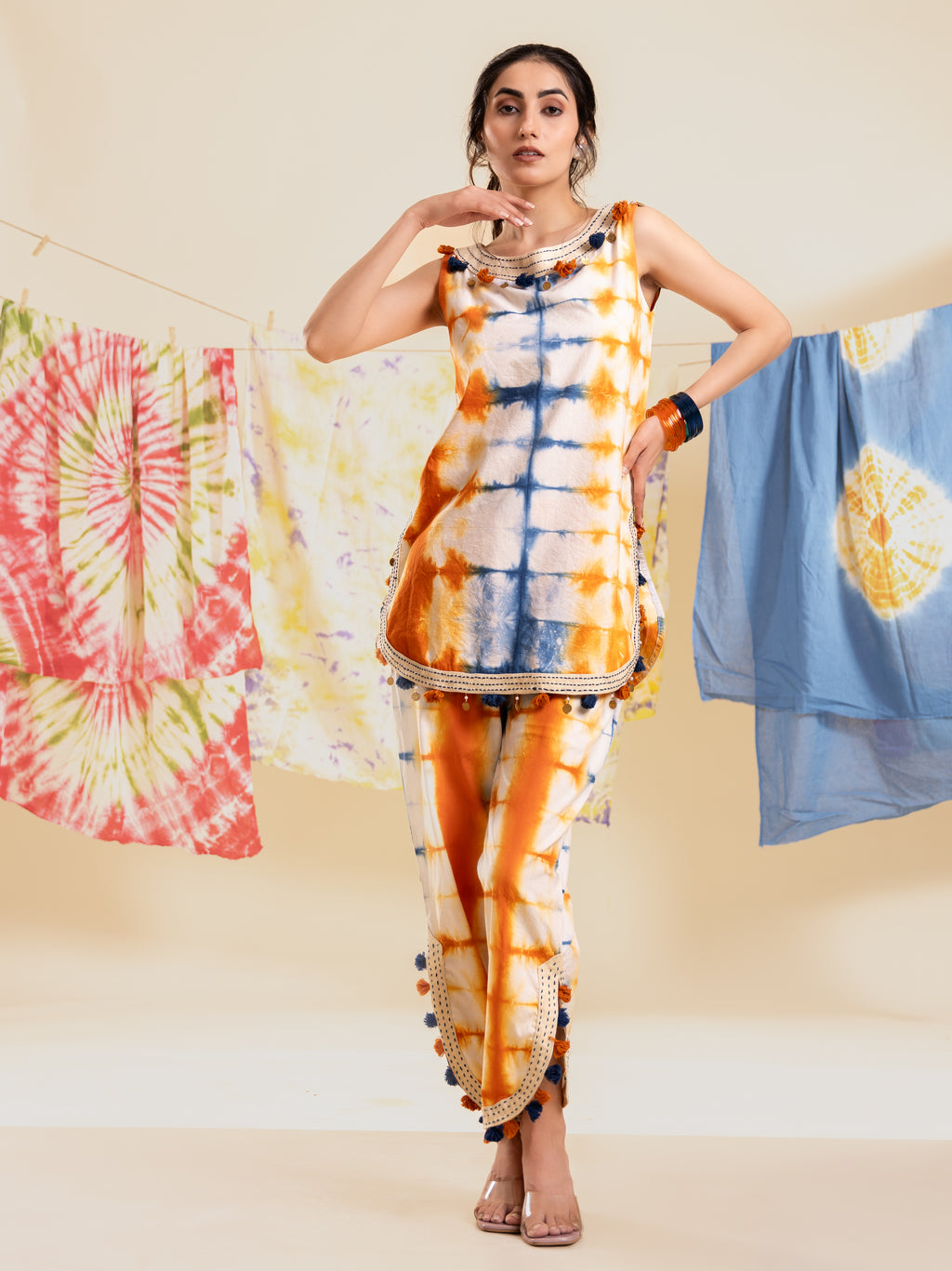 Chroma Clash Cotton Co-ord Set - Kasshish