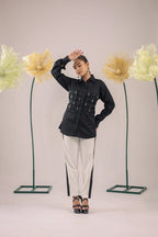 THE BLACK CRISS CROSS CHECK COTTON SHIRT