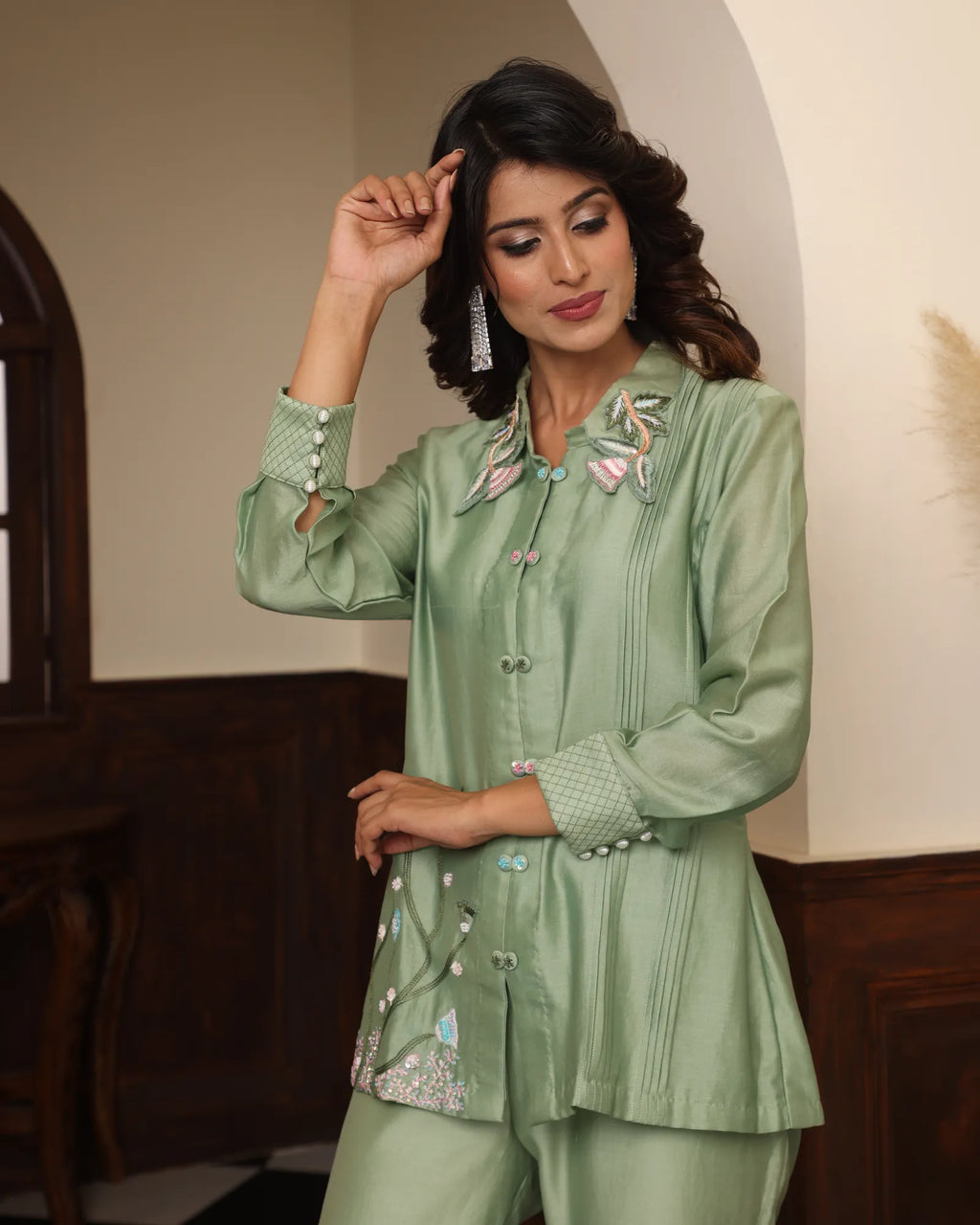 Tucks Detail Kurta-Set
