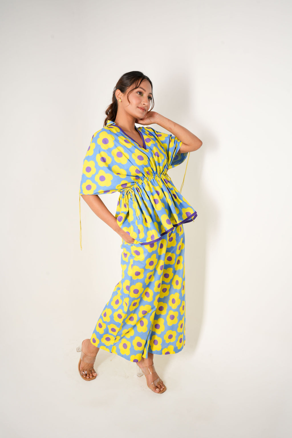Mystic Bloom Kimono Top with Pants