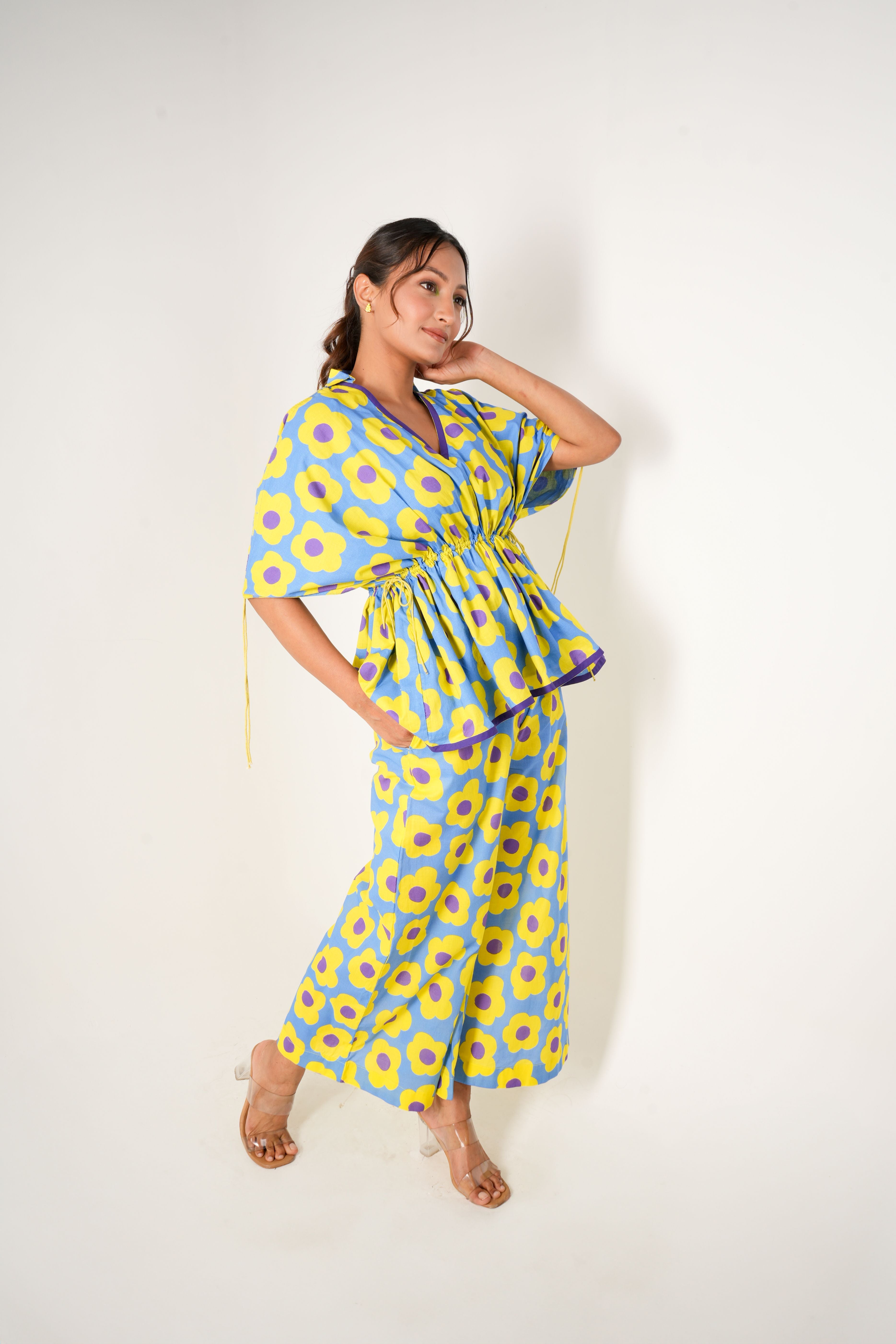 Mystic Bloom Kimono Top with Pants