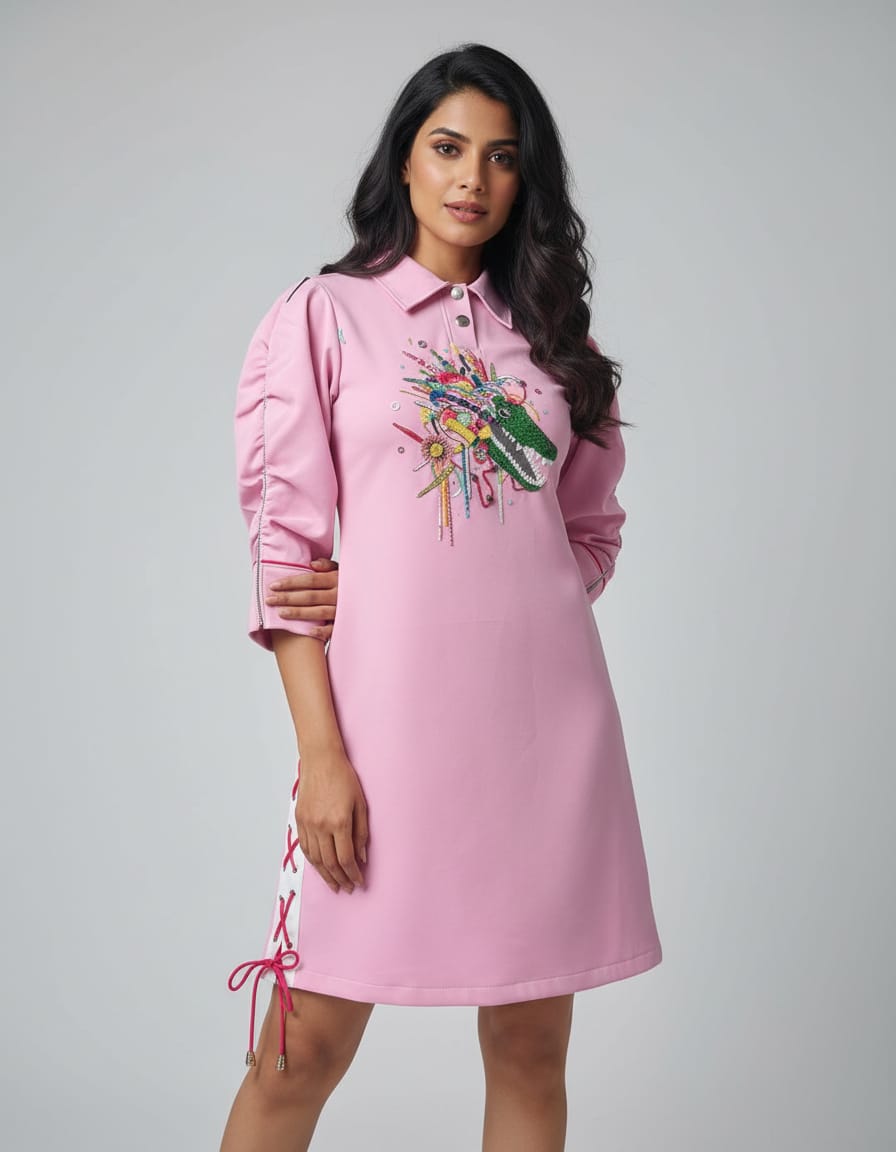 Pink Cyber Croc Dress - Label Shall