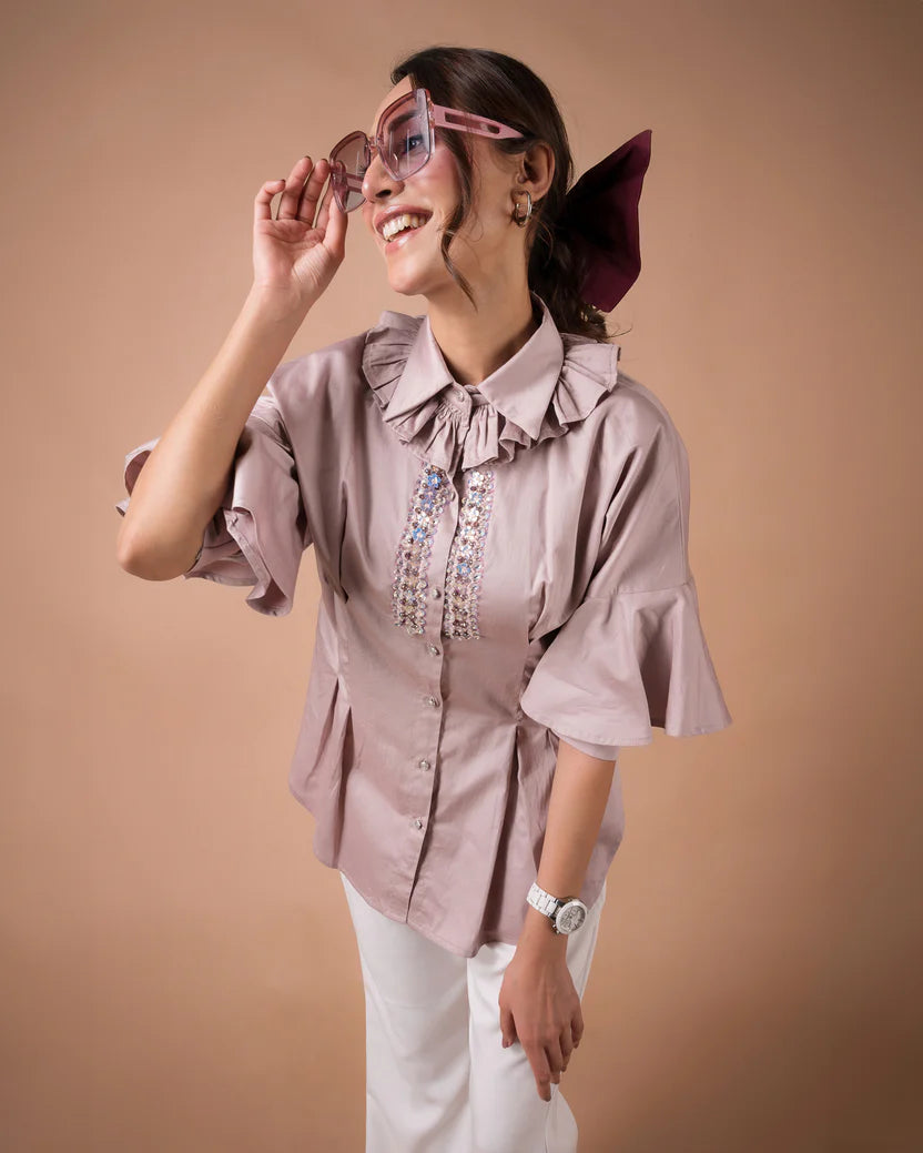 The Blush Pleated Shirt - BeyondStiches