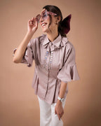 The Blush Pleated Shirt - BeyondStiches