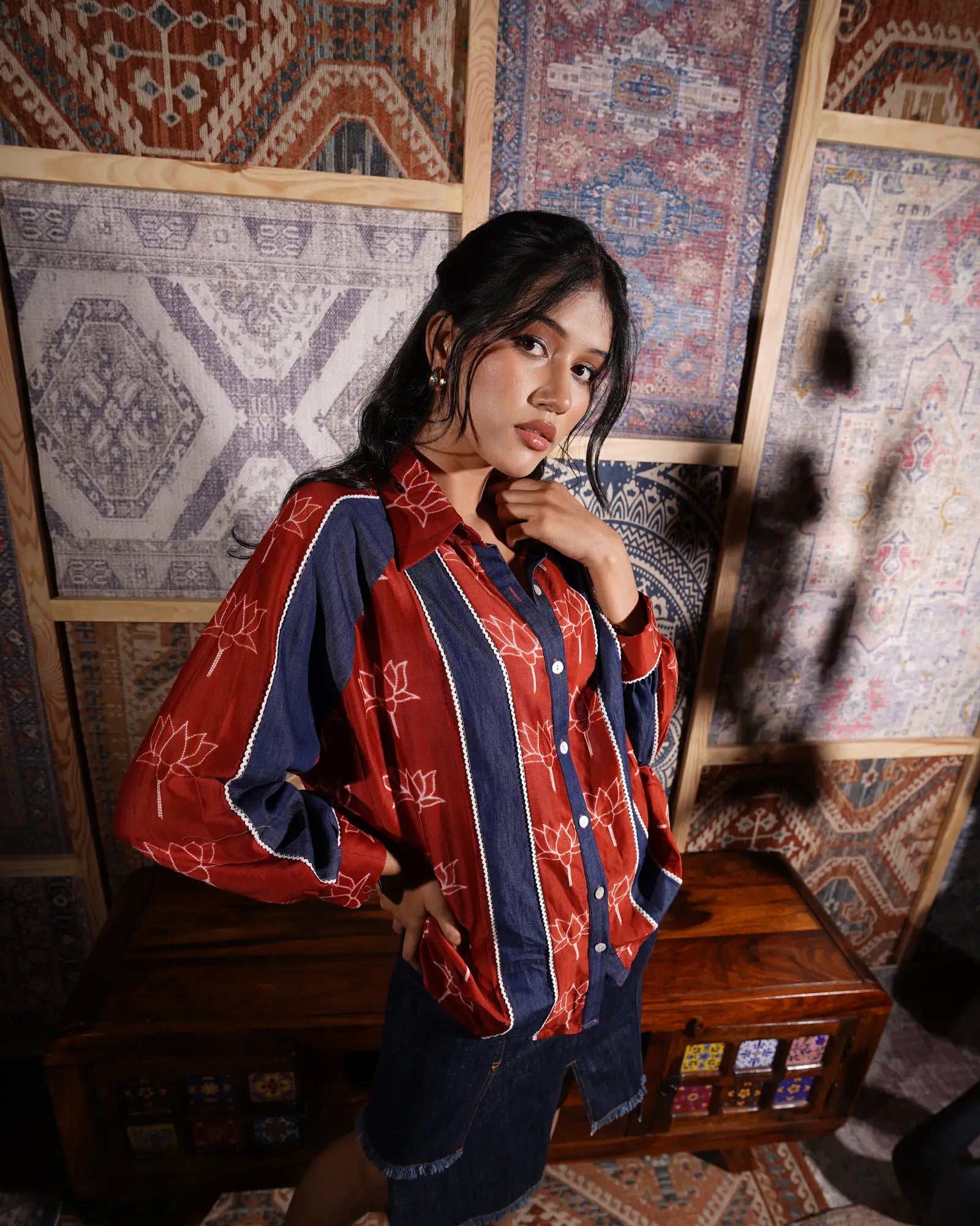 Neel Kamal Shibori Denim Shirt - House of Papayo