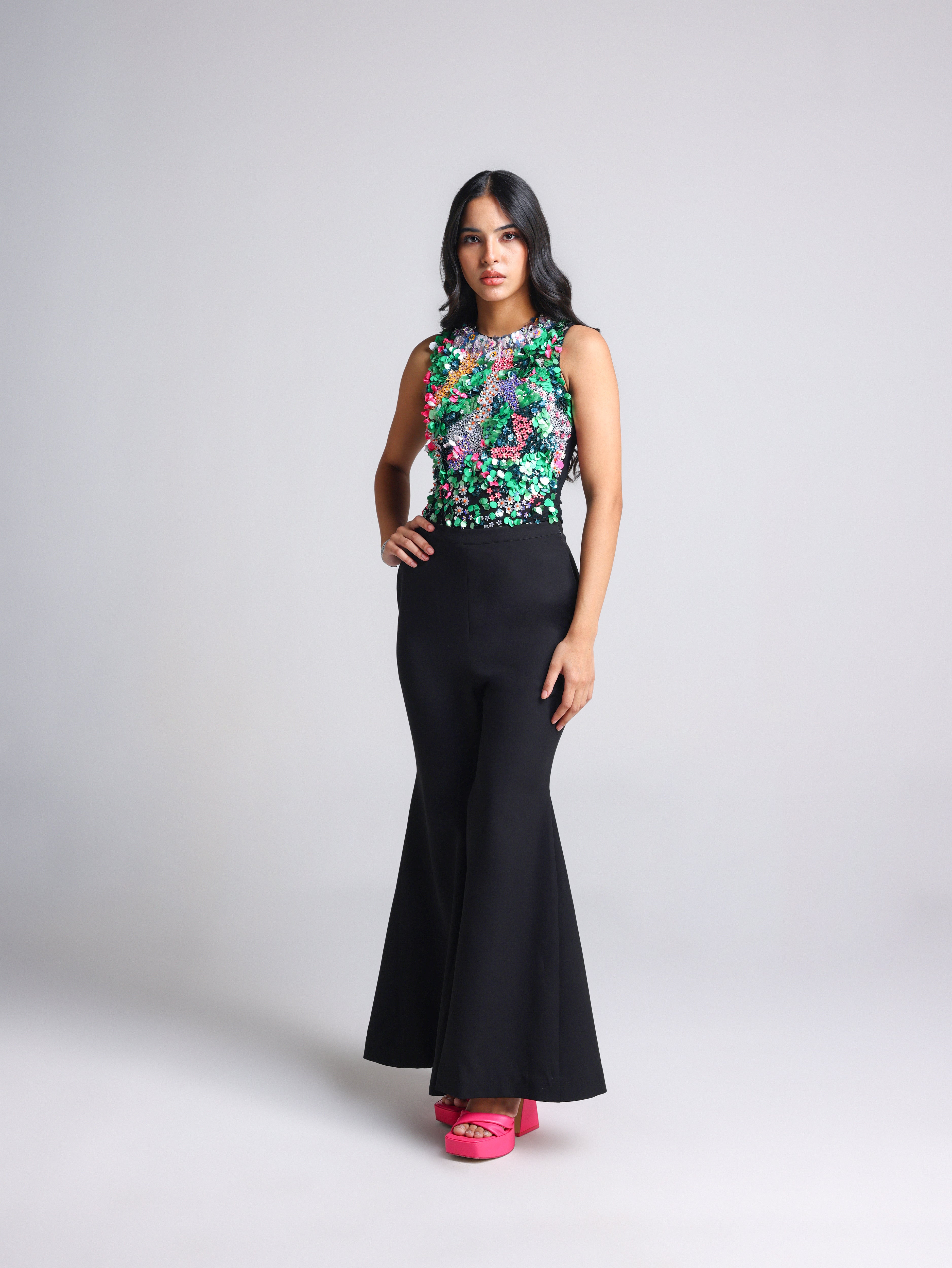 AMAZONICA MULTI COLOR 3D EMBELLISHED BODYSUIT - Fllaë